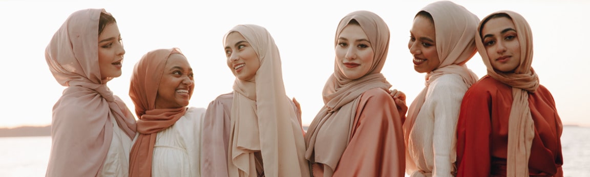 A group of people wearing hijabs